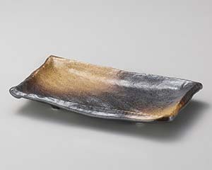 【まとめ買い10個仕掛ける品】和食器 ヤ146-018 金茶吹匠 焼物皿【とり止める/返品不可】【ECJ】