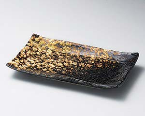 【まとめ買い10個セット品】和食器 ミ149-048 黒備前石目焼物皿【キャンセル/返品不可】【ECJ】