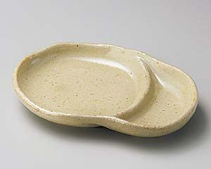 【まとめ買い10個セット品】和食器 ネ153-048 うす茶うのふ変形仕切皿【キャンセル/返品不可】【ECJ】