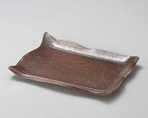 【まとめ買い10個仕かける品】和食器 ミ164-088 備前風今めかしいはね除ける10.0長角皿【取り止める/返品不可】【ECJ】