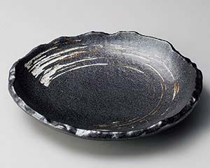 【まとめ買い10個セット品】和食器 イ169-078 栗色刷毛目たたき大皿【キャンセル/返品不可】【ECJ】