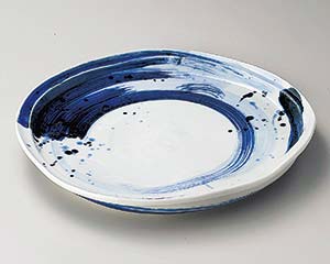 【まとめ買い10個セット品】和食器 ト174-098 ゴス刷毛変形尺皿【キャンセル/返品不可】【ECJ】