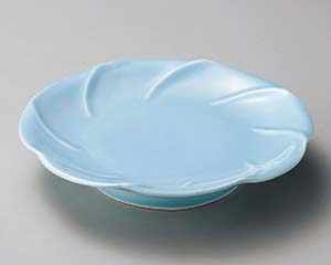 【まとめ買い10個セット品】和食器 テ206-258 青地輪花高台7.0皿【キャンセル/返品不可】【ECJ】