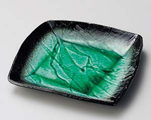 【まとめ買い10個セット品】和食器 タ188-178 エメラルドグリーンスクエア大皿【キャンセル/返品不可】【ECJ】