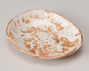 【まとめ買い10個セット品】和食器 イ205-198 南蛮志野楕円6.0皿【キャンセル/返品不可】【ECJ】