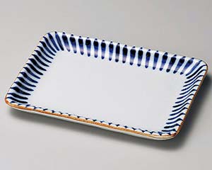 【まとめ買い10個セット品】和食器 ロ223-088 藍十草長角銘々皿【キャンセル/返品不可】【ECJ】|マルシェ&キッチンカーWORLD