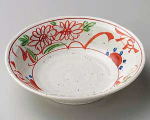【まとめ買い10個仕かける品】和食器 ヤ270-168 粉引釉古代赤絵3.3浅丼【取りやめる/返品不可】【ECJ】 食器-食器・カトラリー・グラス
