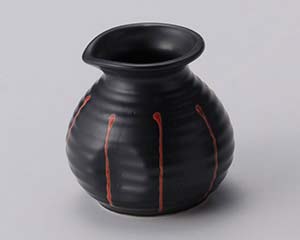 【まとめ買い10個セット品】和食器 テ303-098 真黒マット朱十草そば徳利【キャンセル/返品不可】【ECJ】