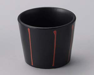 【まとめ買い10個仕掛ける品】和食器 テ303-108 真っ黒いつや消し朱十草目の前猪口【取りやめる/返品不可】【ECJ】
