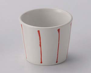 【まとめ買い10個仕掛ける品】和食器 テ303-408 真白つや消し朱十草目の前猪口【取りやめる/返品不可】【ECJ】