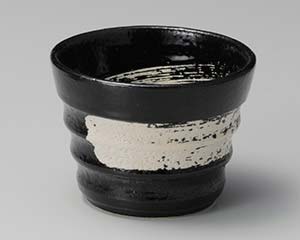 【まとめ買い10個仕掛ける品】和食器 ロ304-388 黒釉白刷毛目の前猪口【取りやめる/返品不可】【ECJ】