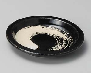 【まとめ買い10個仕掛ける品】和食器 ロ304-398 黒釉白刷毛香辛料皿【取りやめる/返品不可】【ECJ】