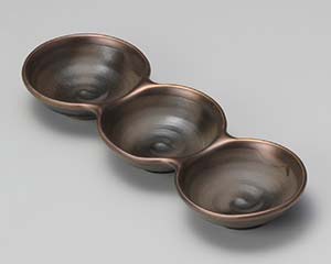 【まとめ買い10個仕掛ける品】和食器 ロ305-178 銅彩 丸三品皿【とり止める/返品不可】【ECJ】