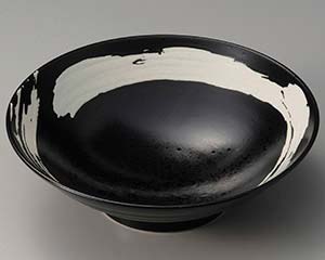 【まとめ買い10個セット品】和食器 カ311-048 極刷毛黒8.0麺鉢【キャンセル/返品不可】【ECJ】
