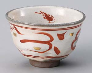 【まとめ買い10個セット品】和食器 ユ343-108 赤絵波4.5丼【キャンセル/返品不可】【ECJ】