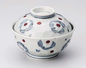 【まとめ買い10個セット品】和食器 ユ356-248 釉裏紅花紋蓋丼【キャンセル/返品不可】【ECJ】