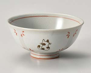 【まとめ買い10個セット品】和食器 ア373-348 せねこ茶碗赤【キャンセル/返品不可】【ECJ】｜マルシェ＆キッチンカーWORLD