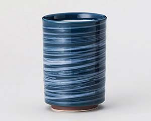 【まとめ買い10個セット品】和食器 ト381-418 紺釉白刷毛切立湯呑【キャンセル/返品不可】【ECJ】
