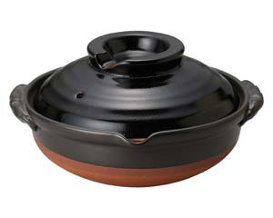 【まとめ買い10個書き割り品】和食器 ス402-228 柚子天目 8号鍋【とり止める/返品不可】【ECJ】