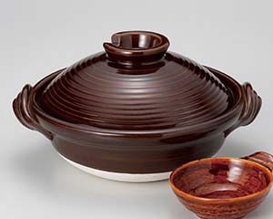 【まとめ買い10個セット品】和食器 ス403-618 アメ釉9号深鍋【キャンセル/返品不可】【ECJ】