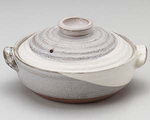 【まとめ買い10個セット品】和食器 ス404-488 京粉引8号IH鍋(プレート付)【キャンセル/返品不可】【ECJ】
