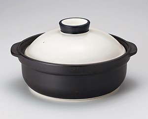 【まとめ買い10個セット品】和食器 コ404-278 宴白/黒6号鍋【キャンセル/返品不可】【ECJ】