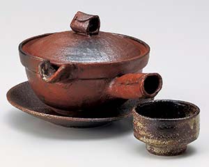 【まとめ買い10個セット品】和食器 ス415-058 焼締急須型土瓶むし(超耐熱・手造り)【キャンセル/返品不可】【ECJ】