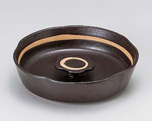 【まとめ買い10個セット品】 ミ748-058 黒オリベ花型6寸灰皿【キャンセル/返品不可】【ECJ】