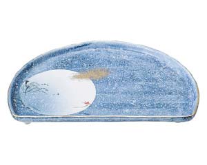 【まとめ買い10個セット品】和食器 ミ472-048 風月 半月皿【キャンセル/返品不可】【ECJ】