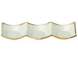 【まとめ買い10個仕掛ける品】和食器 ト463-738 翠玉(突きとおる) 石目 三連皿 (大)【とり止める/返品不可】【ECJ】
