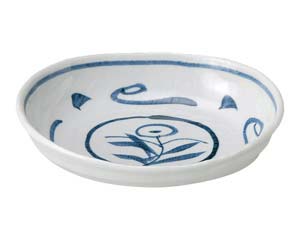 【まとめ買い10個セット品】和食器 ホ479-558 手描き唐草 7.0小判鉢【キャンセル/返品不可】【ECJ】