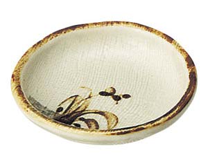 【まとめ買い10個仕掛ける品】和食器 オ468-648 織部流し芦絵 丸2.8皿【取りやめる/返品不可】【ECJ】