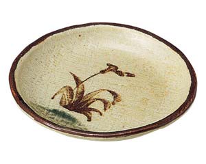 【まとめ買い10個セット品】和食器 オ468-668 織部流し芦絵 丸4.5皿【キャンセル/返品不可】【ECJ】｜マルシェ＆キッチンカーWORLD