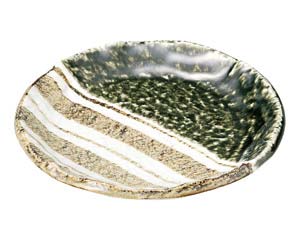 【まとめ買い10個セット品】和食器 ロ466-198 織部ストライプ 6.0丸皿【キャンセル/返品不可】【ECJ】｜マルシェ＆キッチンカーWORLD