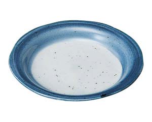 【まとめ買い10個セット品】和食器 オ479-208 藍彩 ツバ付3.5皿【キャンセル/返品不可】【ECJ】