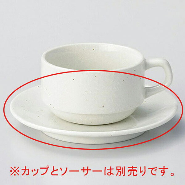 【まとめ買い10個仕掛ける品】 ホ615-388 粉引黒斑点スタックカップチーノ兼用受皿【取りやめる/返品不可】【ECJ】