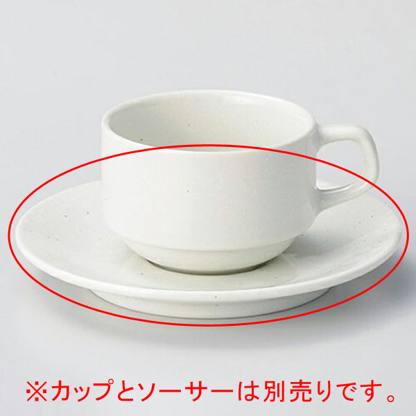 【まとめ買い10個仕掛ける品】 ホ615-488 粉引黒斑点スタック兼用受皿【取りやめる/返品不可】【ECJ】