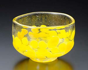 【まとめ買い10個セット品】 ワ392-098 吹ガラス 抹茶&小鉢 イエロー【キャンセル/返品不可】【ECJ】|マルシェ&キッチンカーWORLD