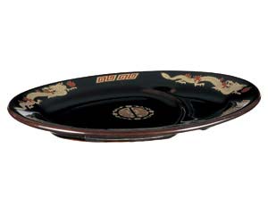 【まとめ買い10個セット品】 イ658-218 天目金彩竜 9インチ仕切小判皿【キャンセル/返品不可】【ECJ】