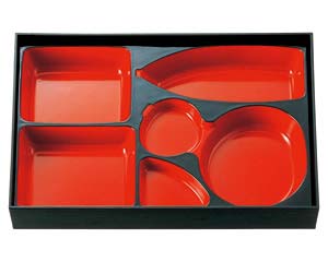 【まとめ買い10個セット品】 ヌ700-148 [A]尺3松花堂用ひょうたん仕切 朱天黒【キャンセル/返品不可】【ECJ】｜マルシェ＆キッチンカーWORLD