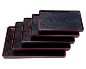 【まとめ買い10個セット品】 ヌ708-478 [A]大寿木目盆 黒天朱尺1【キャンセル/返品不可】【ECJ】