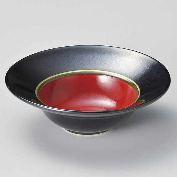 【まとめ買い10個セット品】和食器 ツ057-038 外黒赤うるし風丸小鉢【ECJ】