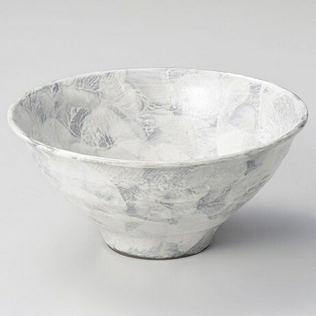 【まとめ買い10個書き割り品】和食器 ユ318-038 白毛はらいタタキリム麺丼(大)【ECJ】