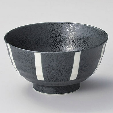 【まとめ買い10個セット品】和食器 キ337-048 黒結晶ストライプ 5.5多用丼【ECJ】