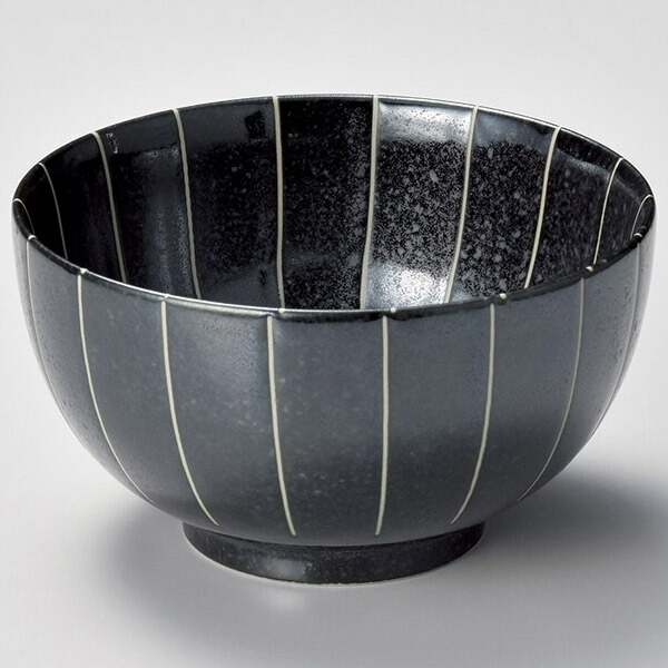 【まとめ買い10個仕掛ける品】和食器 キ348-208 黒引っ敷き十草 多用碗【ECJ】