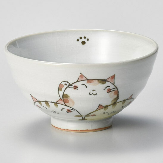 【まとめ買い10個仕かける品】和食器 ハ369-358 猫づくし飯碗(茶)【ECJ】 食器-食器・カトラリー・グラス-キッチン用品・食器・調理器具