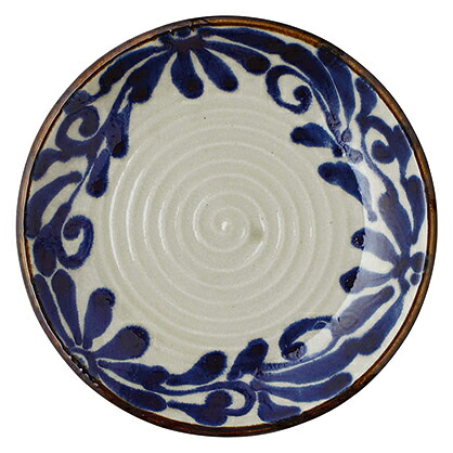 【まとめ買い10個セット品】和食器 ラ424-038 琉球るり唐草・サビ唐草 9.0皿【ECJ】
