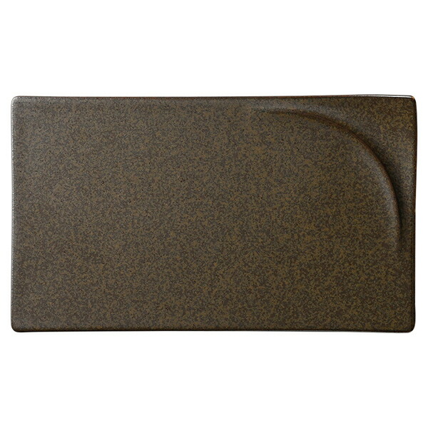 【まとめ買い10個セット品】和食器 ネ554-138 LUK 25長角プレート ブラウン【ECJ】