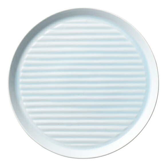 【まとめ買い10個セット品】和食器 オ598-148 ストライプ&ハーフストライプ(機能食器) ブルー22cmストライプ皿【ECJ】