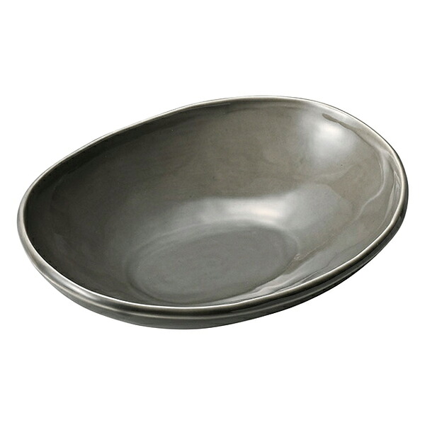 【まとめ買い10個仕掛ける品】和食器 カ548-148 カフェズ 薄墨色いっぷく楕円面鉢S【ECJ】